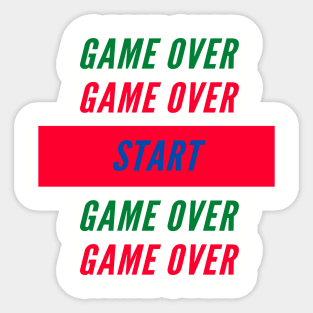 Game Over Game Over Start Sticker